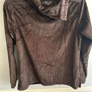 Elegant Brown Striped Women's Blouse